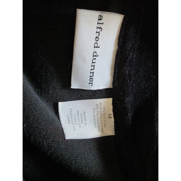 Alfred Dunner Womens Size 18 Black Velour Jacket With Embroidered Floral Design - Picture 5 of 7